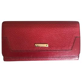 Portefeuille en cuir Burberry Rouge