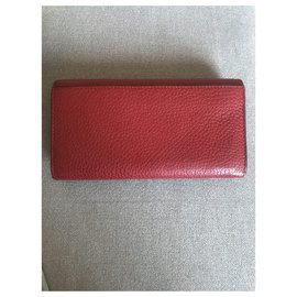 Burberry-Burberry Leder Brieftasche-Rot