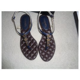 Chanel-Sandals-Dark blue