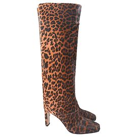 Jimmy Choo Botas de leopardo Mahesa Marrom