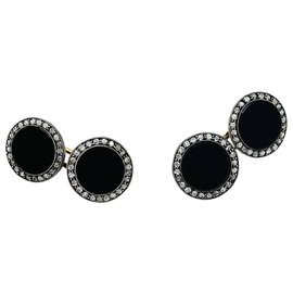 inconnue-Cufflinks 1910 In gold, money, onyx and diamonds.-Other