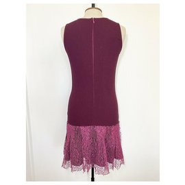 Ermanno Scervino-Dress with lace overskirt-Pink,Purple