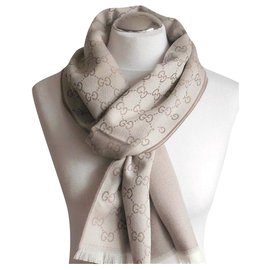 Gucci-gucci beige scarf-Beige