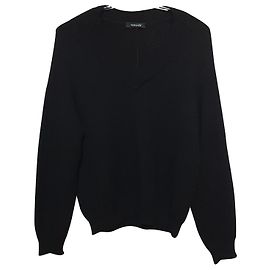 Suéter Versace de lã preto com decote em V Preto