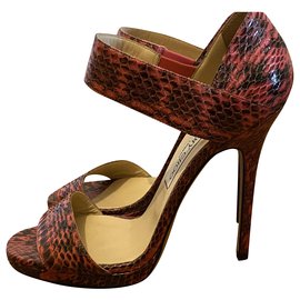 Jimmy Choo Sandalen Python Rot Rot