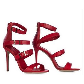 Le Silla Red Leather Sandals Red