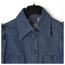 Fendi-DENIM PLEATS FR38-Blue