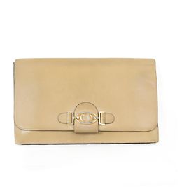 Pochette en cuir Christian Dior Beige