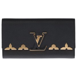 Louis Vuitton-Louis Vuitton Capucines GM wallet in black Taurillon leather-Black