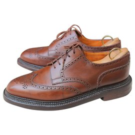 JM Weston-JM WESTON TRIPLE LEATHER SOLE SHOES 8 D-Brown