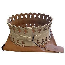 Alaïa New white water drop Alaia corset belt Silvery White Eggshell