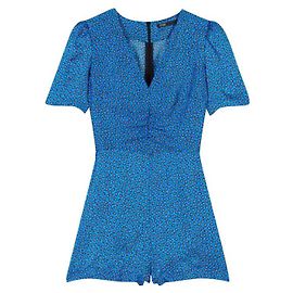 Tuta corta in raso blu Maje Blu