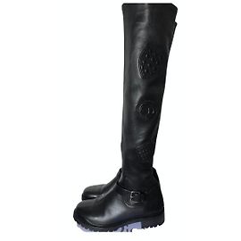 Christian Dior Oberschenkelhohe Stiefel Schwarz