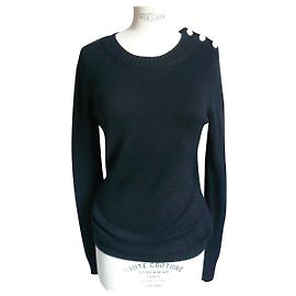 CHANEL Pull noir cachemire long T40 BON ETAT Noir