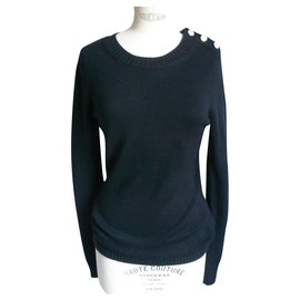 CHANEL Schwarzer Kaschmir-Langpullover T.40 Bon état Schwarz