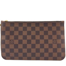 Louis Vuitton-Toile Louis Vuitton Neverfull Pochette Damier Ébène-Marron