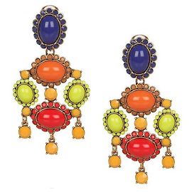 Pendientes cabujón candelabro Oscar de la Renta Multicolor