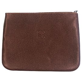 Bolsa com zíper Loewe Marrom Escuro de Pele Castanho escuro