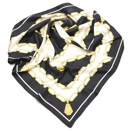 Bufanda Cartier de Seda Estampada Negra Negro Multicolor