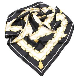 Sciarpa di seta stampata nera di Cartier Nero Multicolore