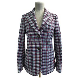 Prada Checkered Jacket Red and White Other