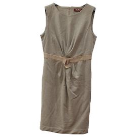 Max Mara Studio sleeveless midi dress beige Beige