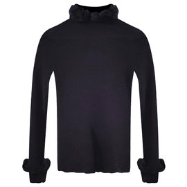 Chanel-Paris-Salzburg black ruffle sweater-Black