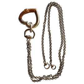 Gucci Collana lunga cuore di bambù Marrone Argento
