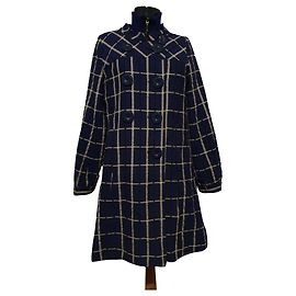 Designers Remix Blue Cotton Wool Coat Blue