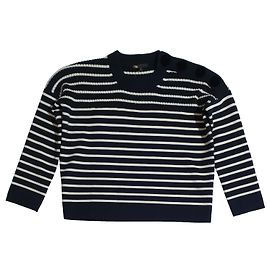 Maje Oversize Striped Sweater Blue White White Blue