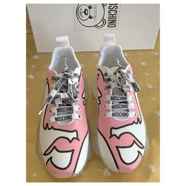 Moschino-sneakers-Rose,Blanc