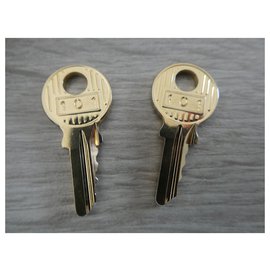 Hermès-Hermès golden steel padlock with keys-Gold hardware