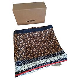 Burberry Silk Square Scarf Brown Brown