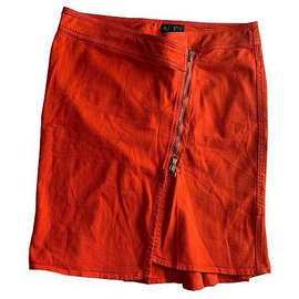 Falda Armani Jeans de algodón naranja Naranja