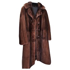 Autre Marque Mink Pelzmant Dunkelbraun Dunkelbraun