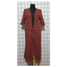 Dagmar Strickjacke lang braun Wolle Braun