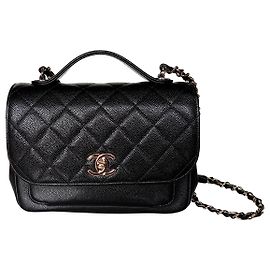 Chanel Small flap bag with handle Black