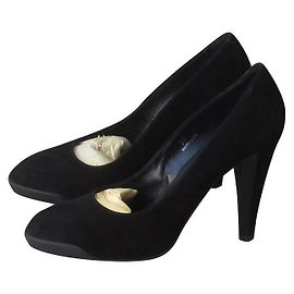 Sapatos de camurça preta Tod's 37 Preto
