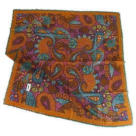 Grande Praça Yves Saint Laurent 100% Lenço de lã pashmina Multicolor Paisleys Multicor