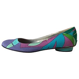 Emilio Pucci Ballerines en toile imprimées vintage Multicolore