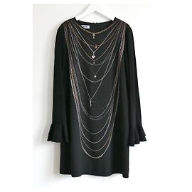 Moschino Cheap And Chic Minikleid mit Kettenmuster Schwarz