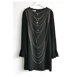 Moschino Cheap And Chic Robe courte à imprimé chaîne Noir