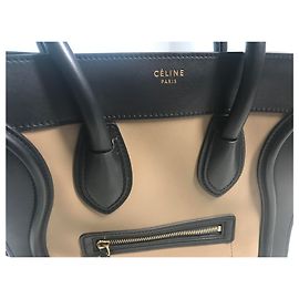 Céline Bagaglio Sac Celine MM Nero Blu Beige