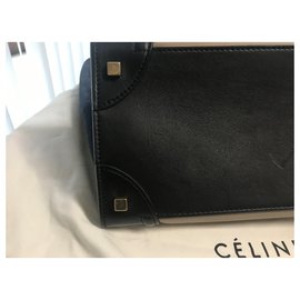 Céline-Sac Celine Luggage MM-Preto,Azul,Bege