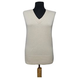 Lawrence Grey Kaschmir Tanktop Pullover Weiß Weiß