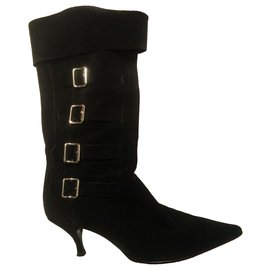 Marc Jacobs-Black buckle boots-Black