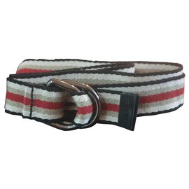 Cinto Burberry de riscas multicolor em tecido Multicor