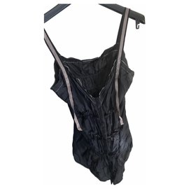Marithé et François Girbaud Silk Tank Top Black Black