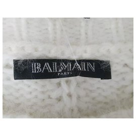 Balmain-Balmain Pull Angora Blanc Sz.40-Blanc