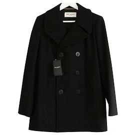 Saint Laurent AW15 Chaquetón de lana Negro